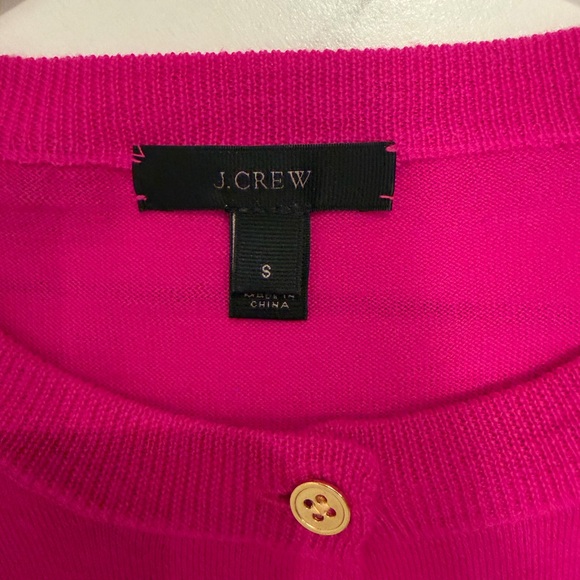 J. Crew Vibrant Pink Button-Up Cardigan - Picture 3 of 6